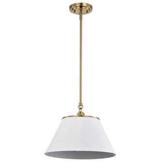 Dover; 1 Light; Medium Pendant; White with Vintage Brass (81|60/7412)