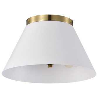 Dover; 3 Light; Small Flush Mount; White with Vintage Brass (81|60/7418)
