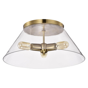 Dover; 3 Light; Large Flush Mount; Vintage Brass with Clear Glass (81|60/7422)