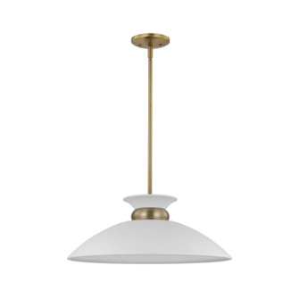 Perkins; 1 Light; Medium Pendant; Matte White with Burnished Brass (81|60/7464)