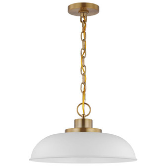 Colony; 1 Light; Small Pendant; Matte White with Burnished Brass (81|60/7480)