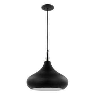 Phoenix; 1 Light; Medium Pendant; Matte Black with Polished Nickel (81|60/7513)