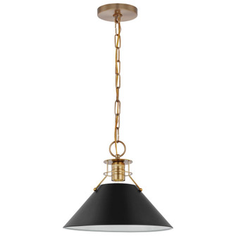 Outpost; 1 Light; Medium Pendant; Matte Black with Burnished Brass (81|60/7523)