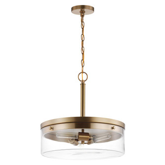 Intersection; 3 Light; Pendant; Burnished Brass with Clear Glass (81|60/7530)