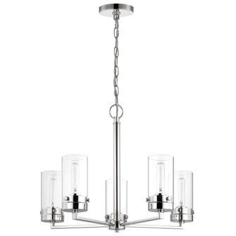 Intersection; 5 Light; Chandelier; Polished Nickel with Clear Glass (81|60/7635)