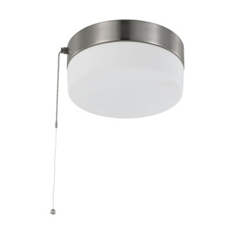 12 Watt; 8 inch; LED Flush Mount Fixture with Pull Chain; Brushed Nickel with Frosted Glass (81|62/1566)