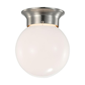 8 Watt; 6 inch; LED Flush Mount Fixture; 3000K; Dimmable; Brushed Nickel; Frosted Glass (81|62/1565)