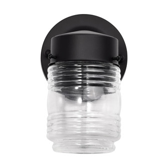 8 Watt; 1 Light; Porch; Wall; Mason Jar Fixture; 3000K; Black Finish with Clear Glass (81|62/1573)