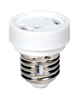 White Medium To GU24 Socket Reducer; E26 - GU24 With Locking Device; 3/4 in. Overall Extension; (27|S70/210)