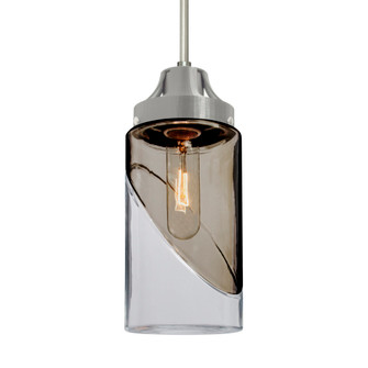 Besa, Blink Cord Pendant, Trans. Smoke/Clear, Satin Nickel Finish, 1x4W LED Filament (127|1JC-BLINKSM-EDIL-SN)