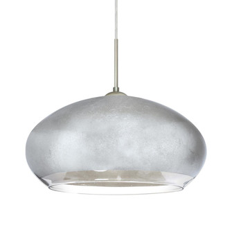 Besa Brio 14 Pendant Satin Nickel Silver Foil 1x9W LED, 15Ft. Cord (127|1JT-4345SF-LED-SN-L)