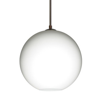 Besa Coco 8 Pendant, Opal Matte, Bronze Finish, 1x9W LED, 15Ft. Cord (127|1JT-COCO807-LED-BR-L)