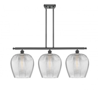 Norfolk - 3 Light - 38 inch - Matte Black - Stem hung - Island Light (3442|516-3I-BK-G462-12)