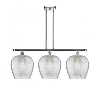 Norfolk - 3 Light - 38 inch - Polished Chrome - Stem hung - Island Light (3442|516-3I-PC-G462-12-LED)