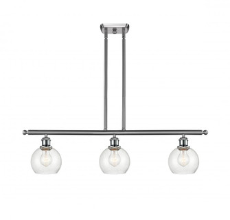 Athens - 3 Light - 36 inch - Brushed Satin Nickel - Cord hung - Island Light (3442|516-3I-SN-G124-6-LED)