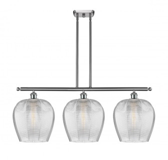 Norfolk - 3 Light - 38 inch - Brushed Satin Nickel - Stem hung - Island Light (3442|516-3I-SN-G462-12)