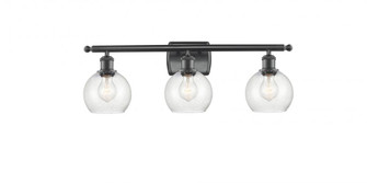 Athens - 3 Light - 26 inch - Matte Black - Bath Vanity Light (3442|516-3W-BK-G124-6)