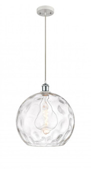Athens Water Glass - 1 Light - 13 inch - White Polished Chrome - Cord hung - Pendant (3442|516-1P-WPC-G1215-14-LED)