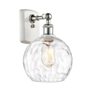 Athens Water Glass - 1 Light - 8 inch - White Polished Chrome - Sconce (3442|516-1W-WPC-G1215-8)