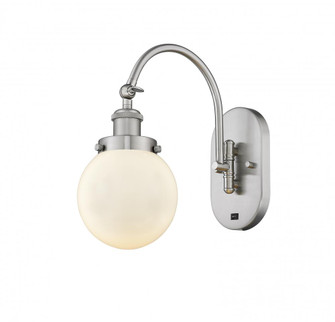 Beacon - 1 Light - 6 inch - Brushed Satin Nickel - Adjustable Swing Arm (3442|918-1W-SN-G201-6-LED)