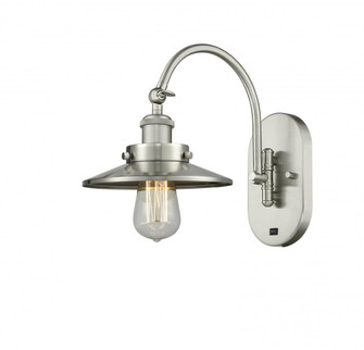 Railroad - 1 Light - 8 inch - Brushed Satin Nickel - Adjustable Swing Arm (3442|918-1W-SN-M2)