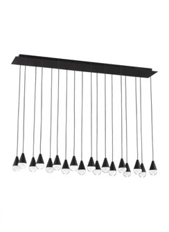 Modern Cupola dimmable LED 18-light Chandelier Ceiling Light in a Nightshade Black finish (7355|700TRSPCPA18TB-LED930120)