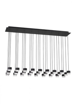 Modern Gable dimmable LED 27-light Ceiling Chandelier in a Nightshade Black finish (7355|700TRSPGBL27TB-LED930120)