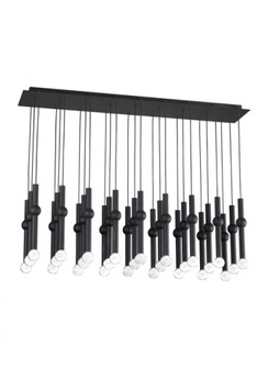 Modern Guyed dimmable LED 27-light Ceiling Chandelier in a Nightshade Black finish (7355|700TRSPGYD27TB-LED930120)