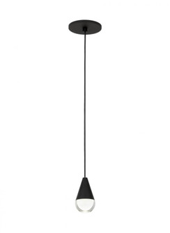Modern Cupola dimmable LED 1-light Ceiling Pendant Light in a Nightshade Black finish (7355|700TRSPCPA1RB-LED930)