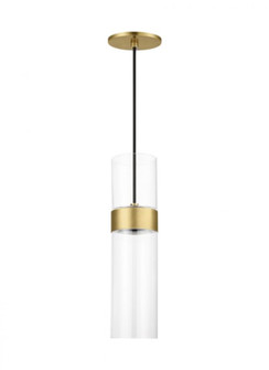Manette Modern dimmable LED Medium Ceiling Pendant Light in a Natural Brass/Gold Colored finish (7355|700TDMANMCLNB-LED930)