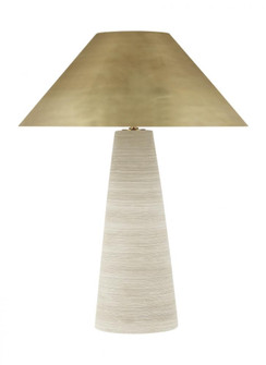 Modern Karam dimmable LED Large Table Lamp in a Natural Brass/Gold Colored finish (7355|700PRTKRMCRNB-LED930)