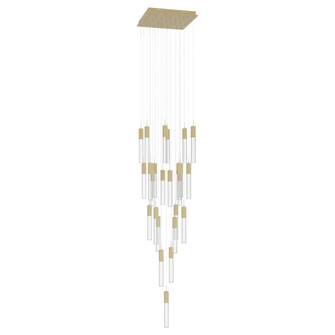 The Original Glacier 25-Light 28''W Sputnik Chandelier in Brushed Brass/Clear Crystals (4450|HF1904-25-GL-BB-C)
