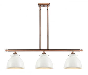 Adirondack - 3 Light - 36 inch - Antique Copper - Stem hung - Island Light (3442|516-3I-AC-M14-W-LED)
