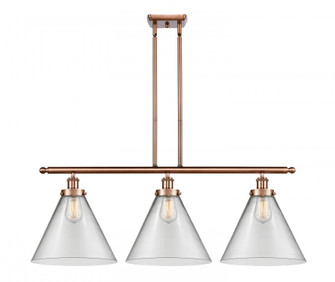 Cone - 3 Light - 36 inch - Antique Copper - Stem Hung - Island Light (3442|916-3I-AC-G42-L)