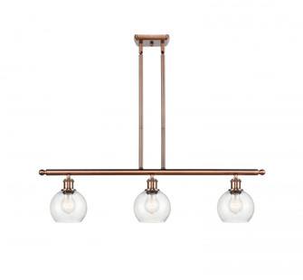 Athens - 3 Light - 36 inch - Antique Copper - Stem hung - Island Light (3442|516-3I-AC-G124-6)