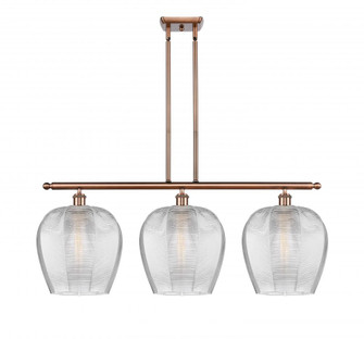 Norfolk - 3 Light - 38 inch - Antique Copper - Stem hung - Island Light (3442|516-3I-AC-G462-12)