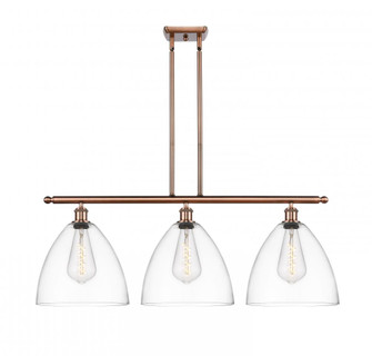 Bristol - 3 Light - 39 inch - Antique Copper - Stem hung - Island Light (3442|516-3I-AC-GBD-122-LED)
