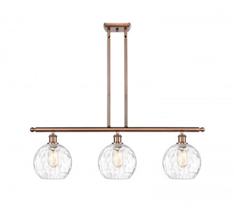 Athens Water Glass - 3 Light - 36 inch - Antique Copper - Stem hung - Island Light (3442|516-3I-AC-G1215-8)
