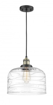 Bell - 1 Light - 12 inch - Black Antique Brass - Cord hung - Mini Pendant (3442|201C-BAB-G713-L-LED)