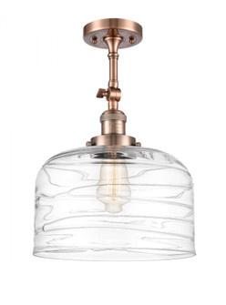 Bell - 1 Light - 12 inch - Antique Copper - Adjustable Semi-Flush Mount (3442|201F-AC-G713-L)