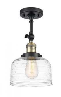Bell - 1 Light - 8 inch - Black Antique Brass - Adjustable Semi-Flush Mount (3442|201F-BAB-G713-LED)