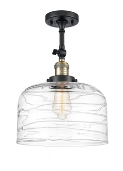 Bell - 1 Light - 12 inch - Black Antique Brass - Adjustable Semi-Flush Mount (3442|201F-BAB-G713-L)