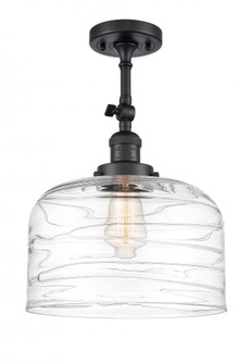 Bell - 1 Light - 12 inch - Matte Black - Adjustable Semi-Flush Mount (3442|201F-BK-G713-L-LED)