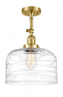 Bell - 1 Light - 12 inch - Satin Gold - Adjustable Semi-Flush Mount (3442|201F-SG-G713-L-LED)