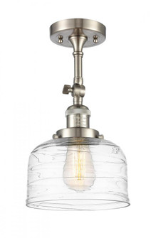 Bell - 1 Light - 8 inch - Brushed Satin Nickel - Adjustable Semi-Flush Mount (3442|201F-SN-G713)