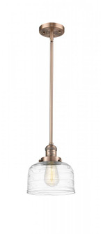 Bell - 1 Light - 8 inch - Antique Copper - Stem Hung - Mini Pendant (3442|201S-AC-G713-LED)