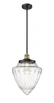 Bullet - 1 Light - 12 inch - Black Antique Brass - Stem Hung - Mini Pendant (3442|201S-BAB-G664-12-LED)