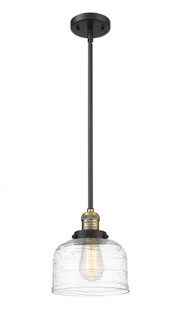 Bell - 1 Light - 8 inch - Black Antique Brass - Stem Hung - Mini Pendant (3442|201S-BAB-G713-LED)
