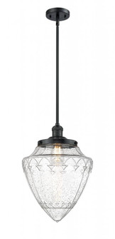 Bullet - 1 Light - 12 inch - Matte Black - Stem Hung - Mini Pendant (3442|201S-BK-G664-12-LED)