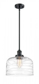 Bell - 1 Light - 12 inch - Matte Black - Stem Hung - Mini Pendant (3442|201S-BK-G713-L)